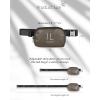 imageODODOS Fleece Mini Belt Bag with Adjustable Strap Sherpa Small Waist Pouch Fanny Pack for Workout Running Traveling Hiking BrownVegan Leather Matt Brown