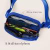 imageODODOS Fleece Mini Belt Bag with Adjustable Strap Sherpa Small Waist Pouch Fanny Pack for Workout Running Traveling Hiking BrownWild Blue