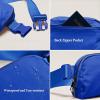 imageODODOS Fleece Mini Belt Bag with Adjustable Strap Sherpa Small Waist Pouch Fanny Pack for Workout Running Traveling Hiking BrownWild Blue