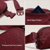 imageODODOS Fleece Mini Belt Bag with Adjustable Strap Sherpa Small Waist Pouch Fanny Pack for Workout Running Traveling Hiking BrownWine
