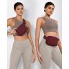 imageODODOS Fleece Mini Belt Bag with Adjustable Strap Sherpa Small Waist Pouch Fanny Pack for Workout Running Traveling Hiking BrownWine