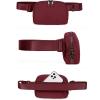 imageODODOS Fleece Mini Belt Bag with Adjustable Strap Sherpa Small Waist Pouch Fanny Pack for Workout Running Traveling Hiking BrownWine