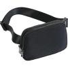imageODODOS Fleece Mini Belt Bag with Adjustable Strap Sherpa Small Waist Pouch Fanny Pack for Workout Running Traveling Hiking BrownBlack Double Zip