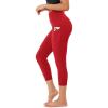 imageODODOS Womens High Waisted Yoga Leggings with Pockets Tummy Control Non See Through Workout Athletic Running Yoga PantsRed