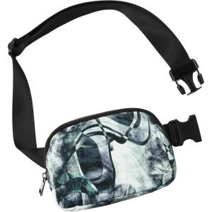 imageODODOS Fleece Mini Belt Bag with Adjustable Strap Sherpa Small Waist Pouch Fanny Pack for Workout Running Traveling Hiking BrownCrosstalk