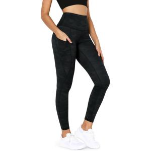 imageODODOS Womens High Waisted Yoga Leggings with Pockets Tummy Control Non See Through Workout Athletic Running Yoga PantsCharcoal Camo