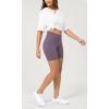 imageODODOS Cloud Feeling Crossover Yoga Shorts with Back Pocket for Women 6quot  8 V High Wasit Lounge Biker ShortsAsh Violet