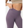 imageODODOS Cloud Feeling Crossover Yoga Shorts with Back Pocket for Women 6quot  8 V High Wasit Lounge Biker ShortsAsh Violet