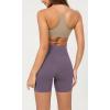 imageODODOS Cloud Feeling Crossover Yoga Shorts with Back Pocket for Women 6quot  8 V High Wasit Lounge Biker ShortsAsh Violet