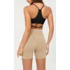 imageODODOS Cloud Feeling Crossover Yoga Shorts with Back Pocket for Women 6quot  8 V High Wasit Lounge Biker ShortsBeige
