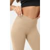 imageODODOS Cloud Feeling Crossover Yoga Shorts with Back Pocket for Women 6quot  8 V High Wasit Lounge Biker ShortsBeige