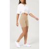 imageODODOS Cloud Feeling Crossover Yoga Shorts with Back Pocket for Women 6quot  8 V High Wasit Lounge Biker ShortsBeige