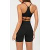 imageODODOS Cloud Feeling Crossover Yoga Shorts with Back Pocket for Women 6quot  8 V High Wasit Lounge Biker ShortsBlack
