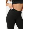imageODODOS Cloud Feeling Crossover Yoga Shorts with Back Pocket for Women 6quot  8 V High Wasit Lounge Biker ShortsBlack