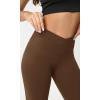 imageODODOS Cloud Feeling Crossover Yoga Shorts with Back Pocket for Women 6quot  8 V High Wasit Lounge Biker ShortsBrunette