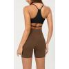 imageODODOS Cloud Feeling Crossover Yoga Shorts with Back Pocket for Women 6quot  8 V High Wasit Lounge Biker ShortsBrunette