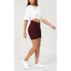 imageODODOS Cloud Feeling Crossover Yoga Shorts with Back Pocket for Women 6quot  8 V High Wasit Lounge Biker ShortsBurgundy