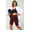 imageODODOS Cloud Feeling Crossover Yoga Shorts with Back Pocket for Women 6quot  8 V High Wasit Lounge Biker ShortsBurgundy