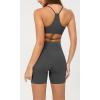 imageODODOS Cloud Feeling Crossover Yoga Shorts with Back Pocket for Women 6quot  8 V High Wasit Lounge Biker ShortsCharcoal
