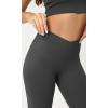 imageODODOS Cloud Feeling Crossover Yoga Shorts with Back Pocket for Women 6quot  8 V High Wasit Lounge Biker ShortsCharcoal