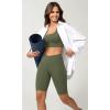 imageODODOS Cloud Feeling Crossover Yoga Shorts with Back Pocket for Women 6quot  8 V High Wasit Lounge Biker ShortsDark Olive