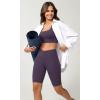 imageODODOS Cloud Feeling Crossover Yoga Shorts with Back Pocket for Women 6quot  8 V High Wasit Lounge Biker ShortsDark Purple
