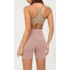 imageODODOS Cloud Feeling Crossover Yoga Shorts with Back Pocket for Women 6quot  8 V High Wasit Lounge Biker ShortsDusty Pink