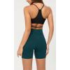imageODODOS Cloud Feeling Crossover Yoga Shorts with Back Pocket for Women 6quot  8 V High Wasit Lounge Biker ShortsForest Teal