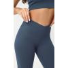 imageODODOS Cloud Feeling Crossover Yoga Shorts with Back Pocket for Women 6quot  8 V High Wasit Lounge Biker ShortsInk Blue