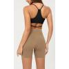 imageODODOS Cloud Feeling Crossover Yoga Shorts with Back Pocket for Women 6quot  8 V High Wasit Lounge Biker ShortsLight Brown
