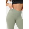 imageODODOS Cloud Feeling Crossover Yoga Shorts with Back Pocket for Women 6quot  8 V High Wasit Lounge Biker ShortsLime Stone