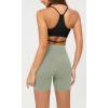 imageODODOS Cloud Feeling Crossover Yoga Shorts with Back Pocket for Women 6quot  8 V High Wasit Lounge Biker ShortsLime Stone