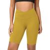 imageODODOS Cloud Feeling Crossover Yoga Shorts with Back Pocket for Women 6quot  8 V High Wasit Lounge Biker ShortsMango Mint