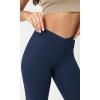 imageODODOS Cloud Feeling Crossover Yoga Shorts with Back Pocket for Women 6quot  8 V High Wasit Lounge Biker ShortsNavy