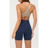 imageODODOS Cloud Feeling Crossover Yoga Shorts with Back Pocket for Women 6quot  8 V High Wasit Lounge Biker ShortsNavy
