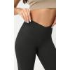 imageODODOS Cloud Feeling Crossover Yoga Shorts with Back Pocket for Women 6quot  8 V High Wasit Lounge Biker ShortsOnyx Black Grey