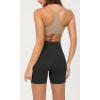 imageODODOS Cloud Feeling Crossover Yoga Shorts with Back Pocket for Women 6quot  8 V High Wasit Lounge Biker ShortsOnyx Black Grey