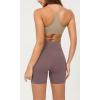imageODODOS Cloud Feeling Crossover Yoga Shorts with Back Pocket for Women 6quot  8 V High Wasit Lounge Biker ShortsPurple Taupe
