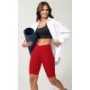 imageODODOS Cloud Feeling Crossover Yoga Shorts with Back Pocket for Women 6quot  8 V High Wasit Lounge Biker ShortsRed