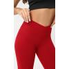 imageODODOS Cloud Feeling Crossover Yoga Shorts with Back Pocket for Women 6quot  8 V High Wasit Lounge Biker ShortsRed