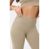 imageODODOS Cloud Feeling Crossover Yoga Shorts with Back Pocket for Women 6quot  8 V High Wasit Lounge Biker ShortsShaker Beige