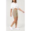 imageODODOS Cloud Feeling Crossover Yoga Shorts with Back Pocket for Women 6quot  8 V High Wasit Lounge Biker ShortsShaker Beige
