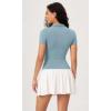 imageODODOS Cloud Feeling Short Sleeve Polo Shirts for Women Lightweight Buttery Soft Summer Tennis Golf TopsChambray
