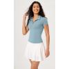 imageODODOS Cloud Feeling Short Sleeve Polo Shirts for Women Lightweight Buttery Soft Summer Tennis Golf TopsChambray