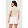 imageODODOS Cloud Feeling Short Sleeve Polo Shirts for Women Lightweight Buttery Soft Summer Tennis Golf TopsOat Milk