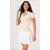 imageODODOS Cloud Feeling Short Sleeve Polo Shirts for Women Lightweight Buttery Soft Summer Tennis Golf TopsOat Milk