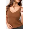 imageODODOS Cloud Feeling Tank Bra for Women U Back Wirefree Longline Sports Bra Yoga Crop TopCaramel