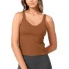 imageODODOS Cloud Feeling Tank Bra for Women U Back Wirefree Longline Sports Bra Yoga Crop TopCaramel