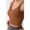 imageODODOS Cloud Feeling Tank Bra for Women U Back Wirefree Longline Sports Bra Yoga Crop TopCaramel