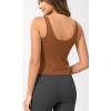 imageODODOS Cloud Feeling Tank Bra for Women U Back Wirefree Longline Sports Bra Yoga Crop TopCaramel